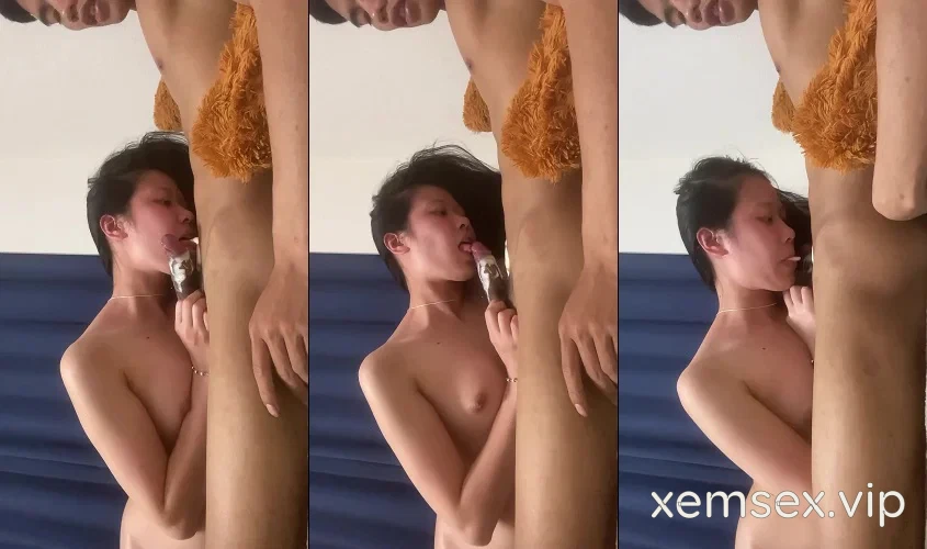 Em sinh viên Nghệ An đổ sữa chua trên chim bắt em liếm