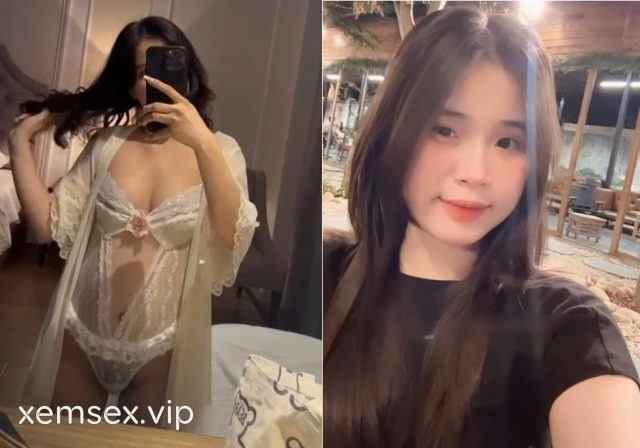Em SV năm nhất mặc đồ ren dâm thấy rõ